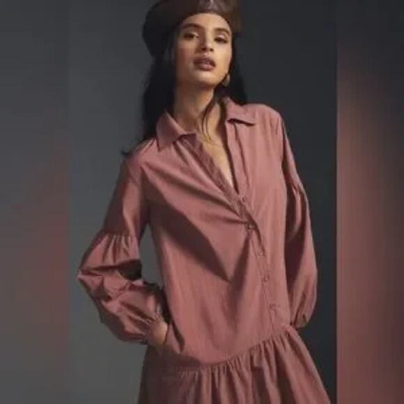 Anthropologie Mauve Midi Dress - Picture 3 of 11